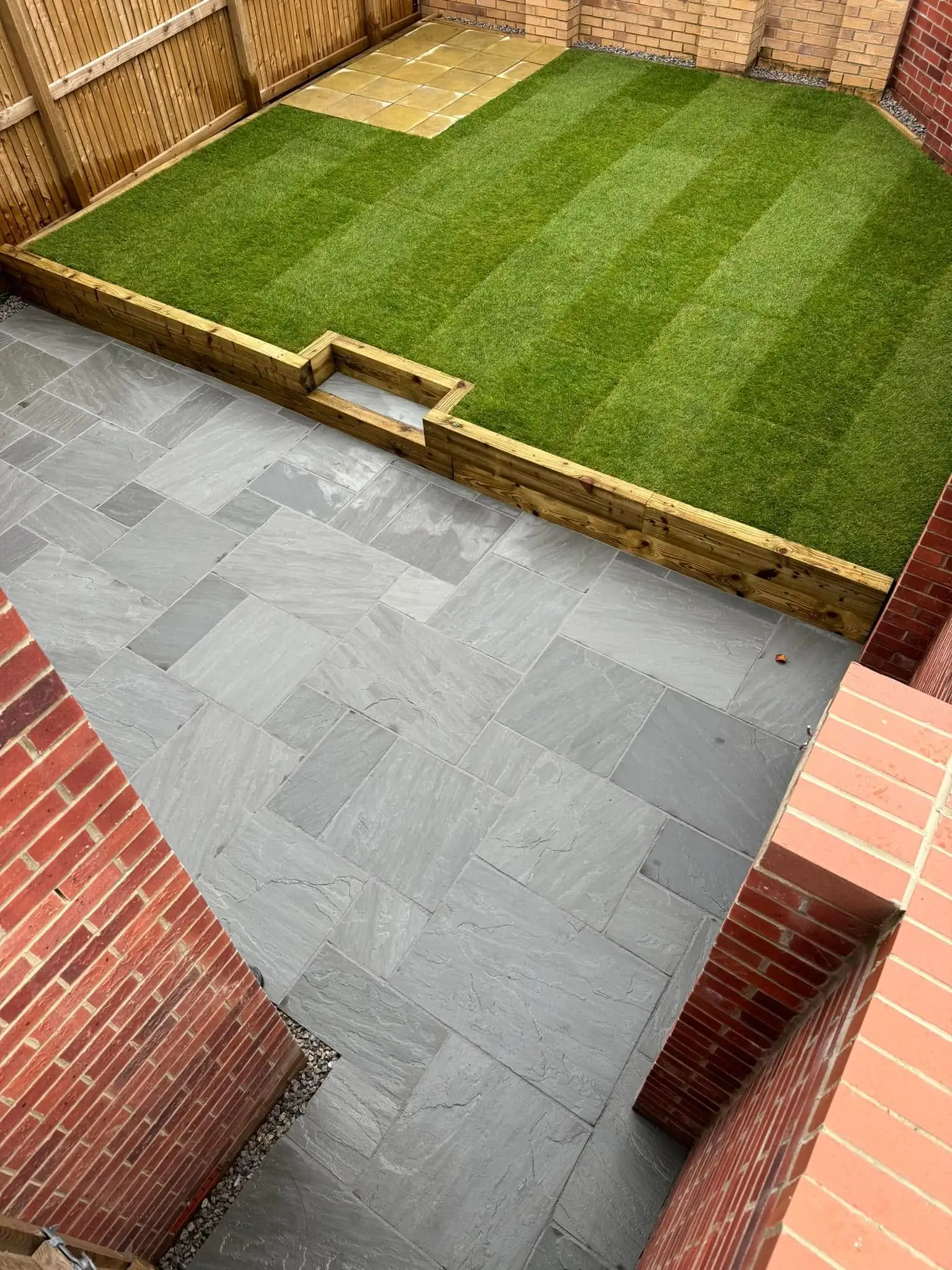 Patio & lawn from above