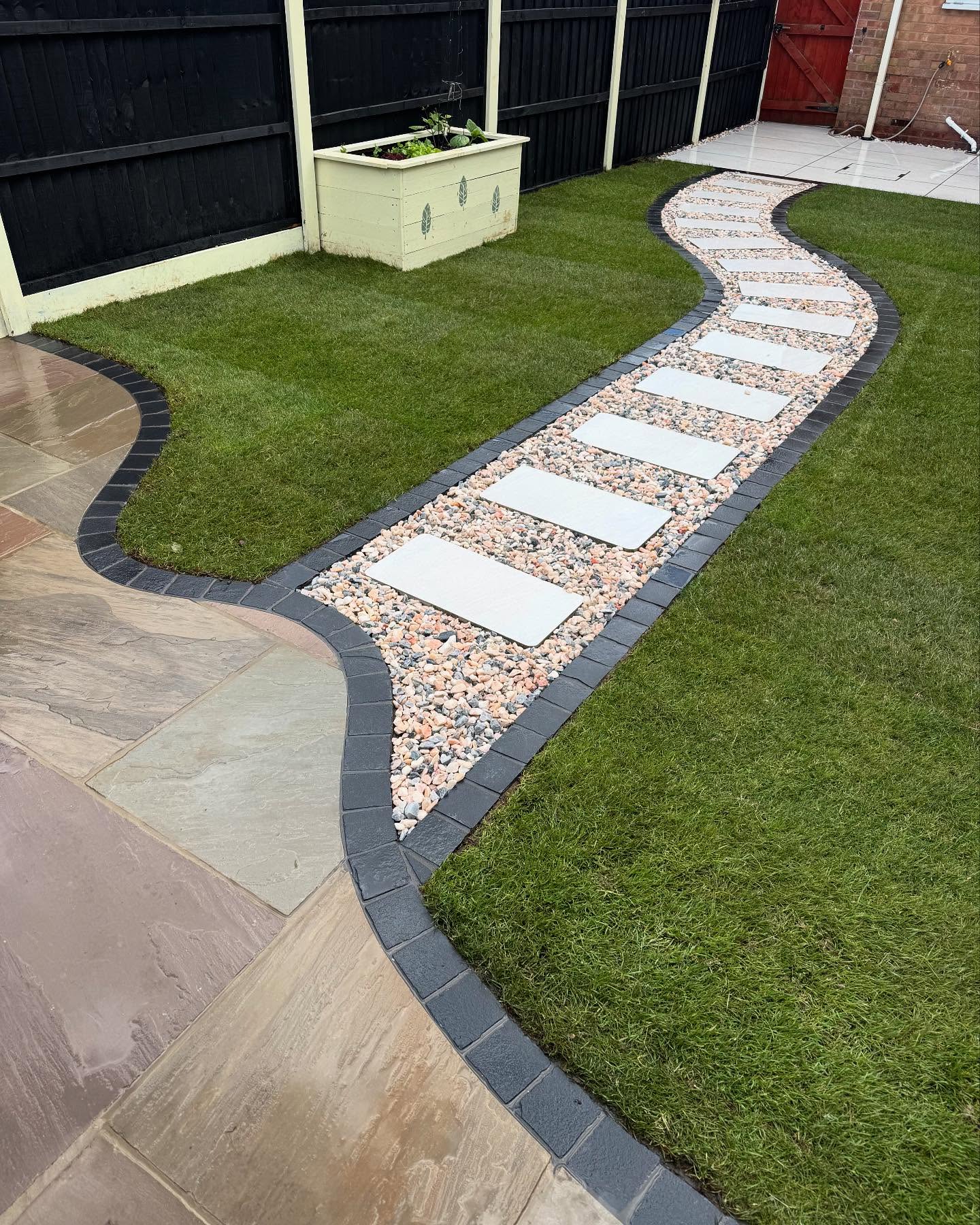 Curved garden path detail