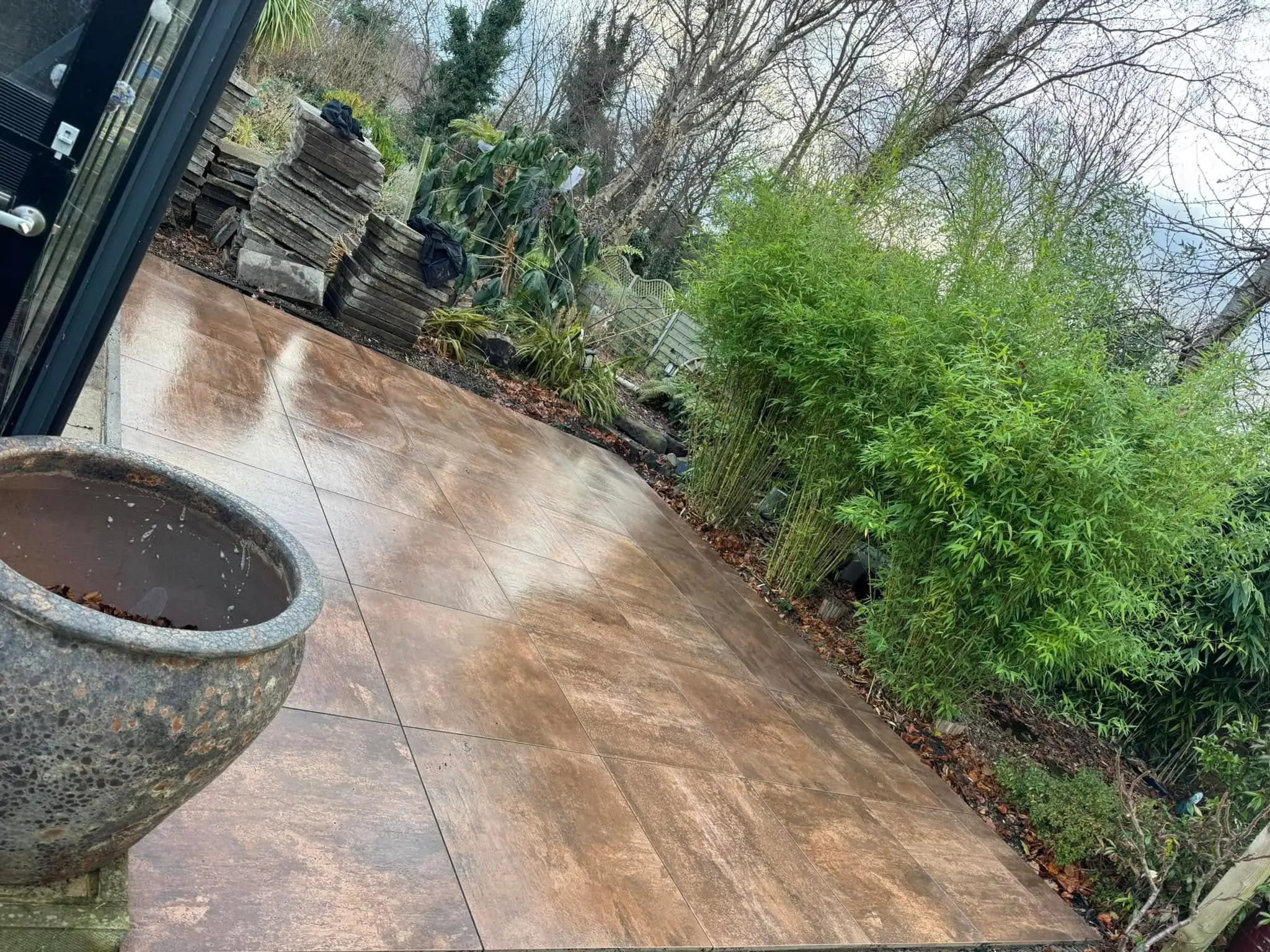 Natural stone patio