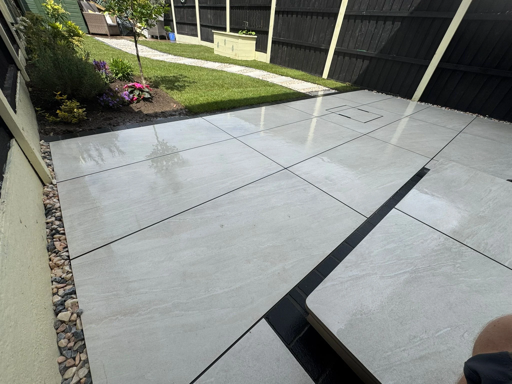 Porcelain patio detail