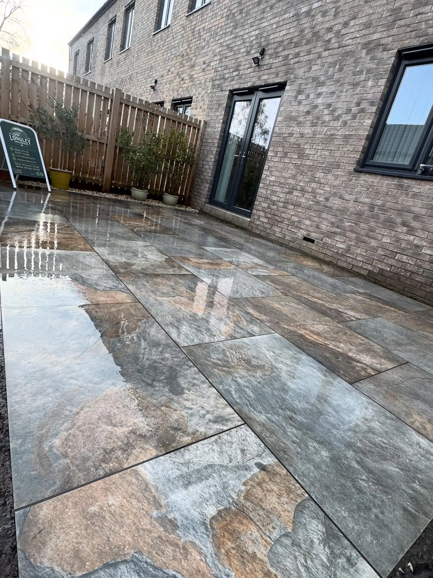 Natural stone patio finish